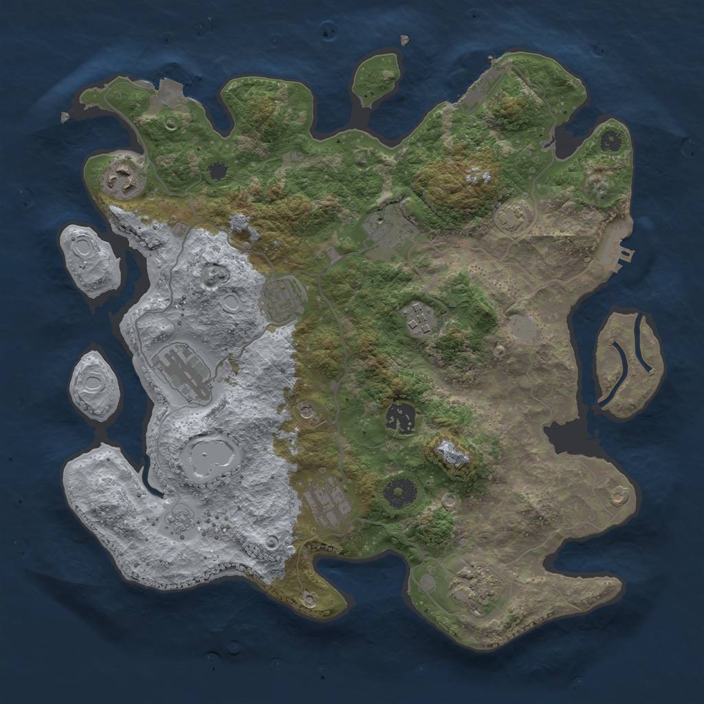Rust Map: Procedural Map, Size: 3400, Seed: 26891305, 16 Monuments