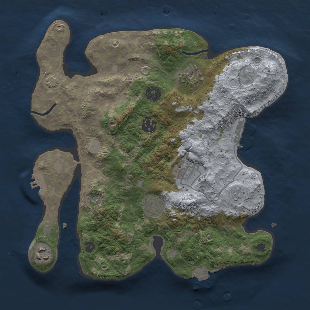 Rust Map: Procedural Map, Size: 3000, Seed: 87748, 13 Monuments