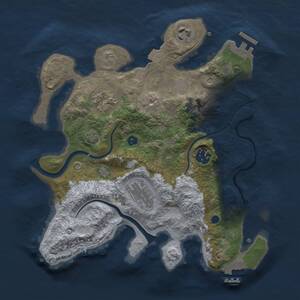 Thumbnail Rust Map: Procedural Map, Size: 3000, Seed: 5451, 9 Monuments