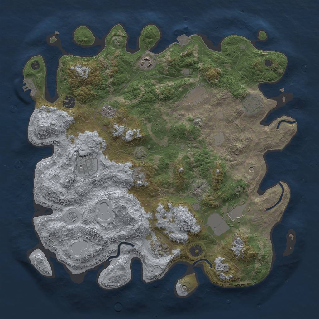 Rust Map: Procedural Map, Size: 3800, Seed: 98294083, 15 Monuments