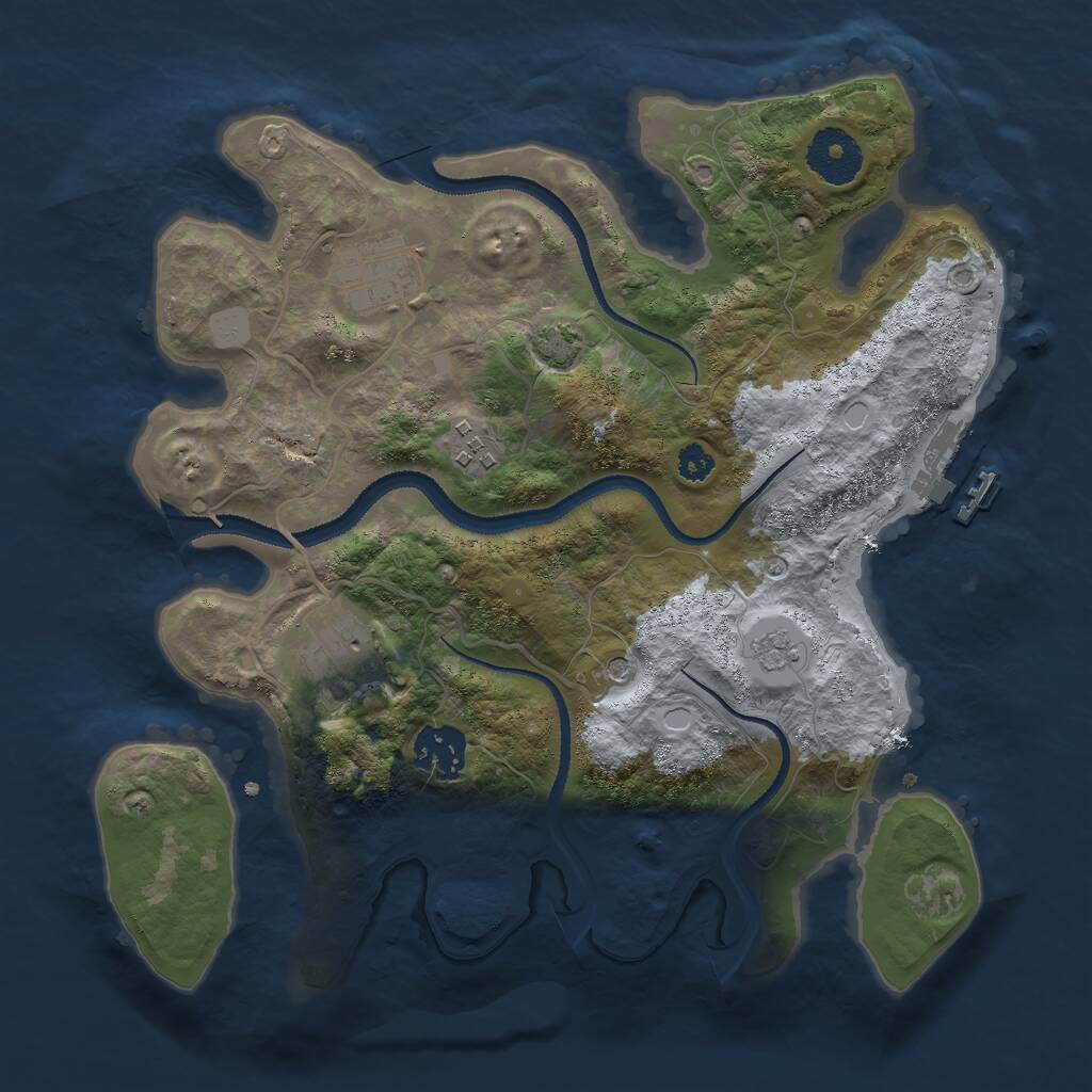 Rust Map: Procedural Map, Size: 3000, Seed: 538285280, 9 Monuments