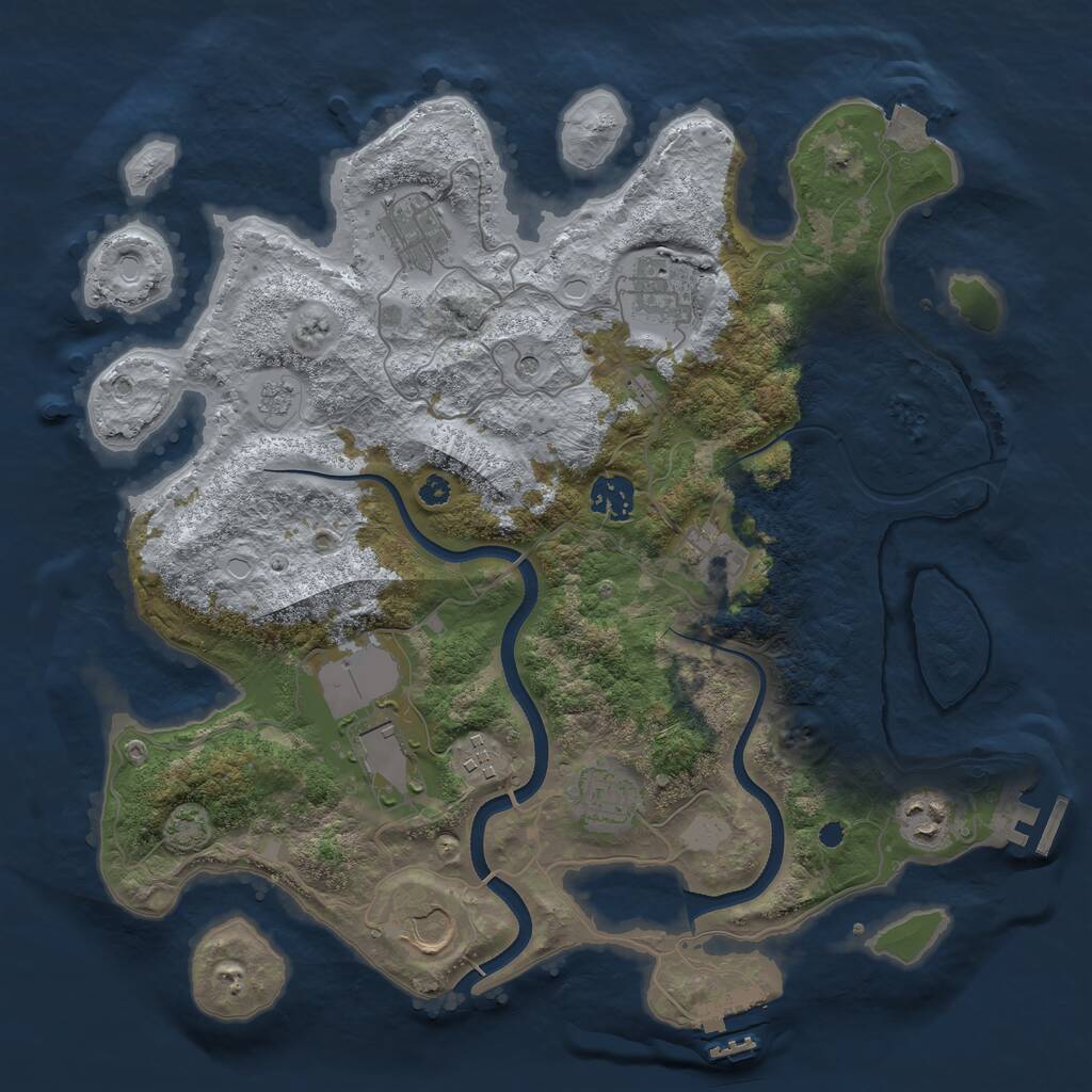 Rust Map: Procedural Map, Size: 3600, Seed: 40320695, 15 Monuments