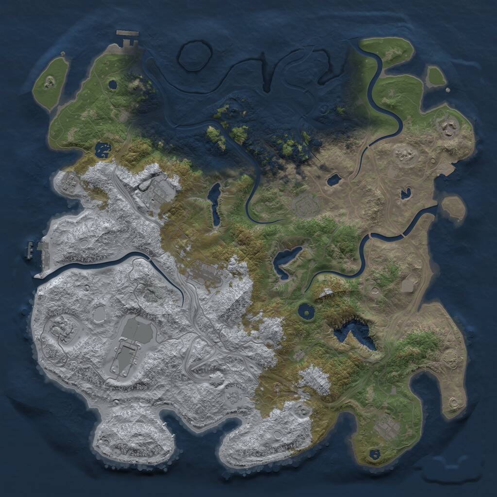 Rust Map: Procedural Map, Size: 4500, Seed: 5830, 15 Monuments