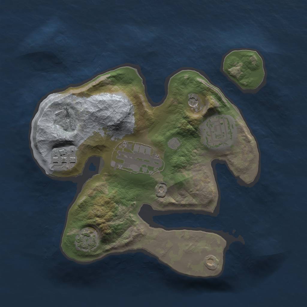 Rust Map: Barren, Size: 2000, Seed: 9998, 7 Monuments