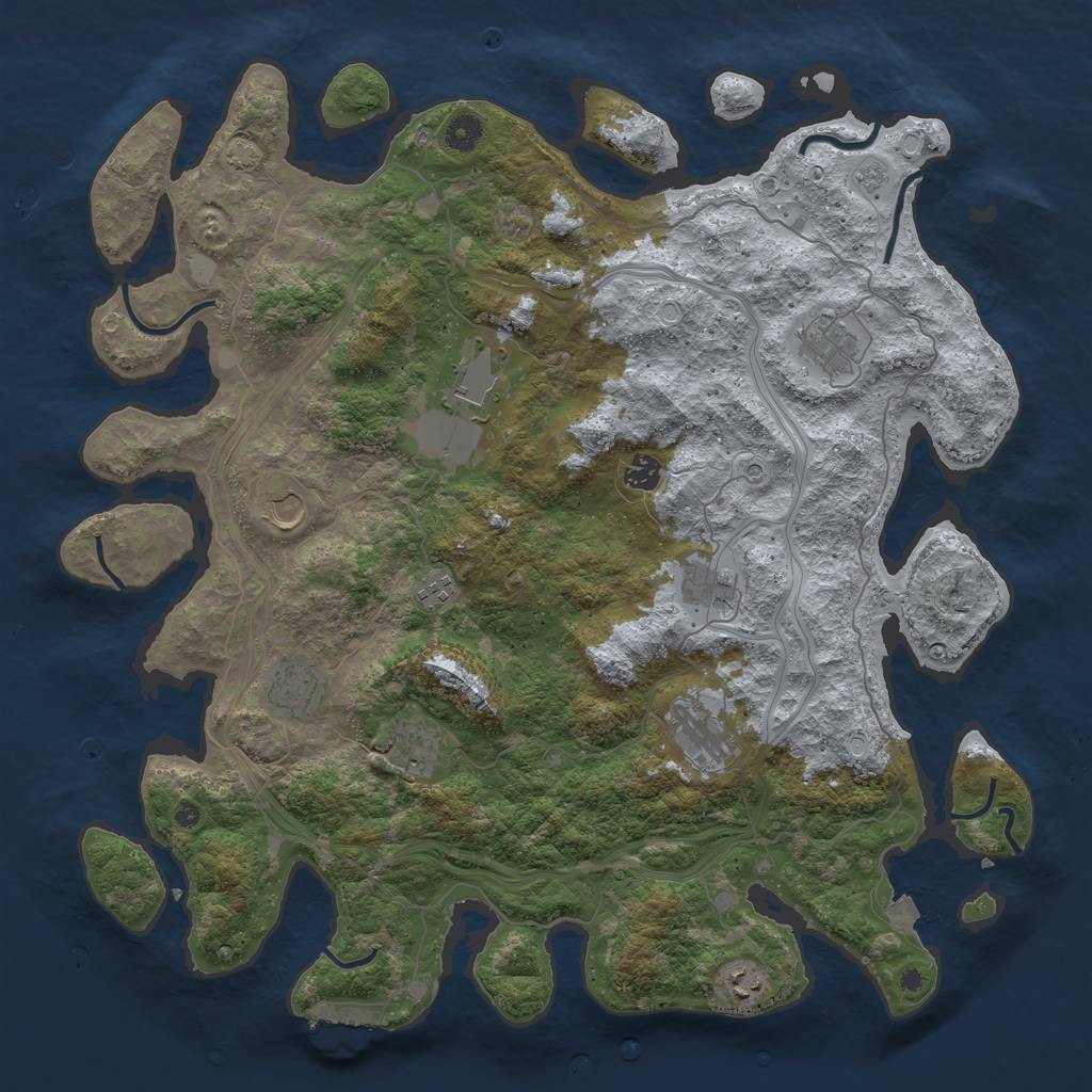 Rust Map: Procedural Map, Size: 4500, Seed: 1523670109, 17 Monuments