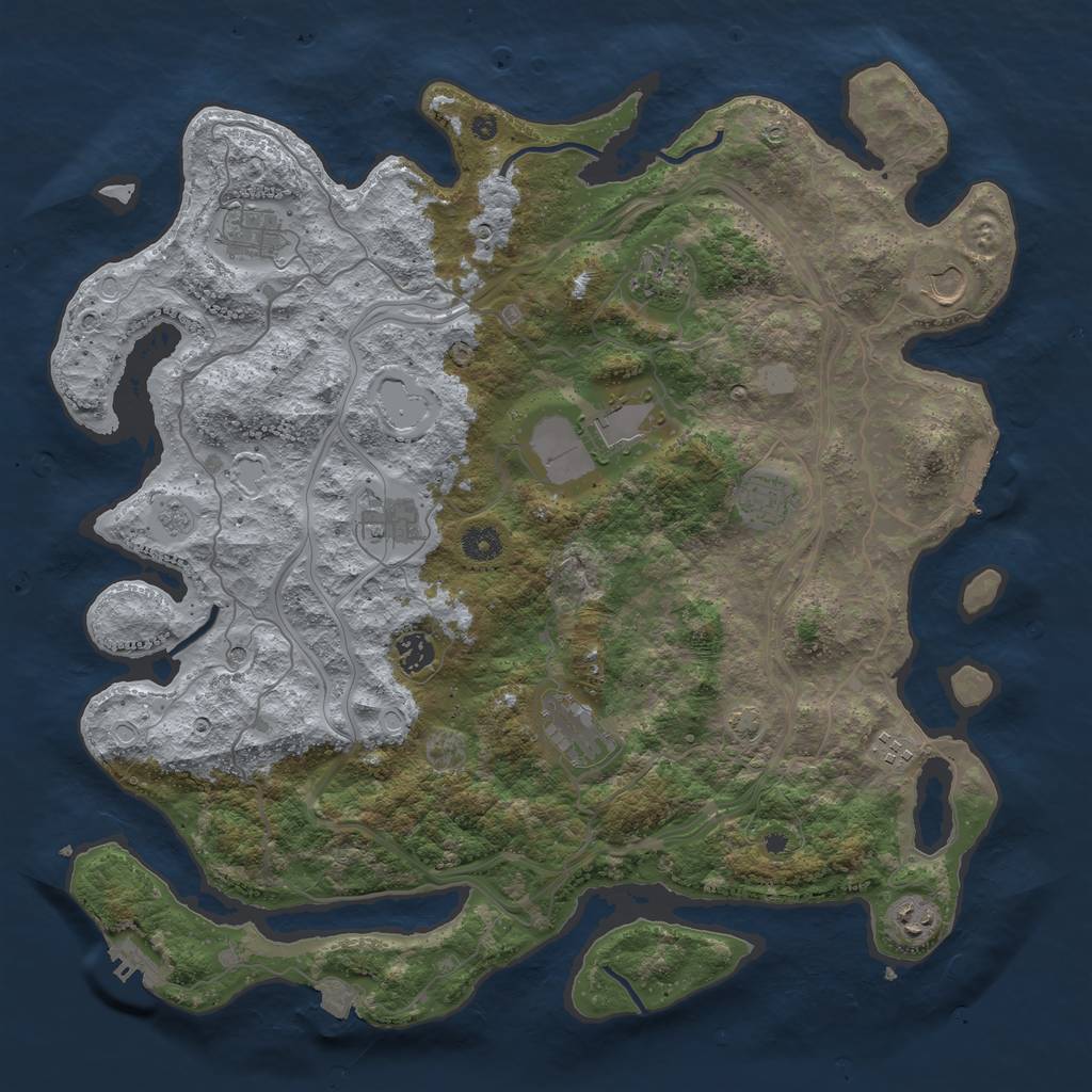 Rust Map: Procedural Map, Size: 4250, Seed: 90212471, 18 Monuments