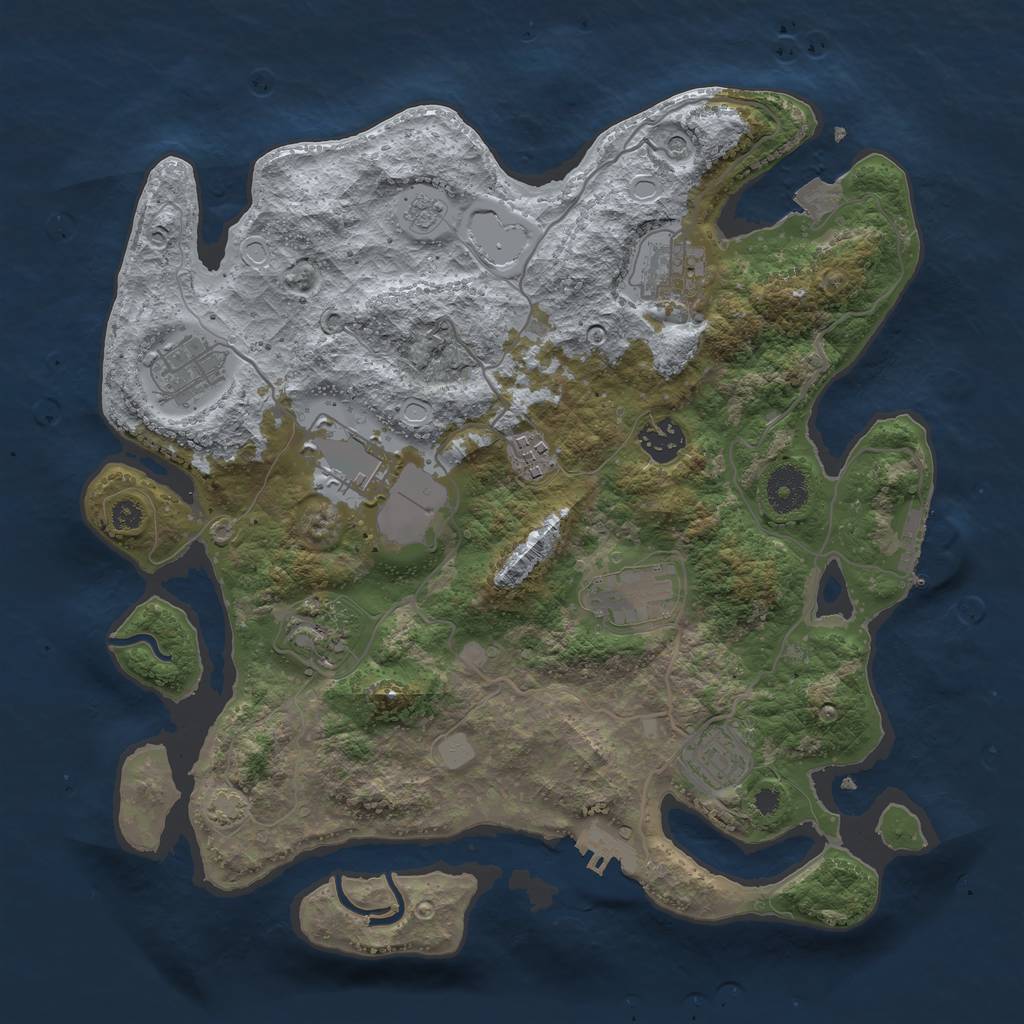 Rust Map: Procedural Map, Size: 3500, Seed: 1726448721, 16 Monuments