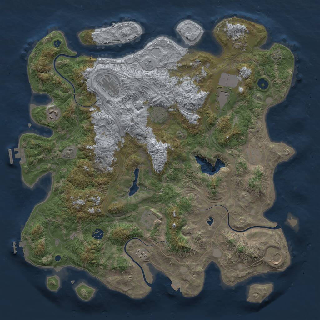 Rust Map: Procedural Map, Size: 4400, Seed: 43326509, 16 Monuments