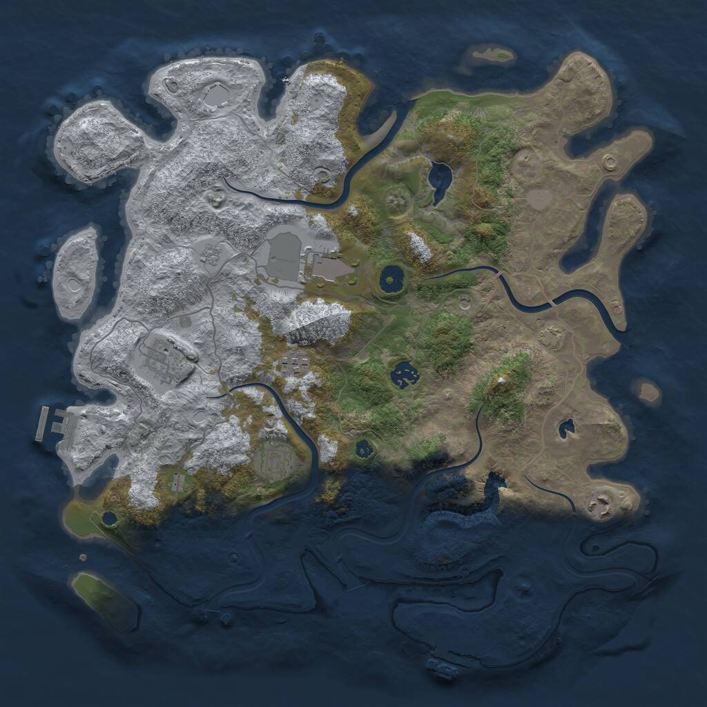 Rust Map: Procedural Map, Size: 4000, Seed: 1764652751, 12 Monuments
