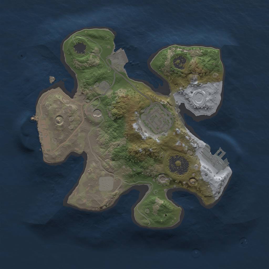Rust Map: Procedural Map, Size: 2000, Seed: 1593578624, 7 Monuments