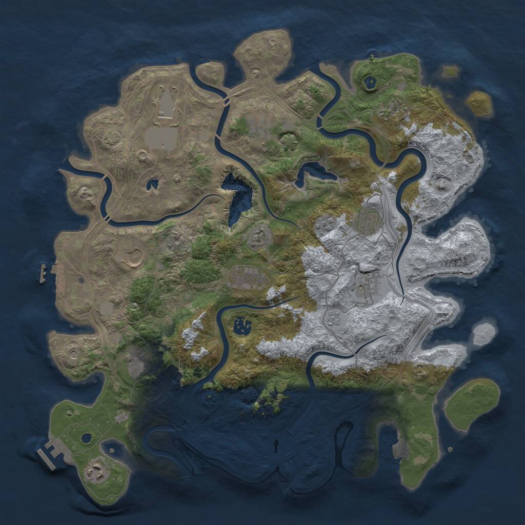 Rust Map: Procedural Map, Size: 4250, Seed: 62825035, 17 Monuments