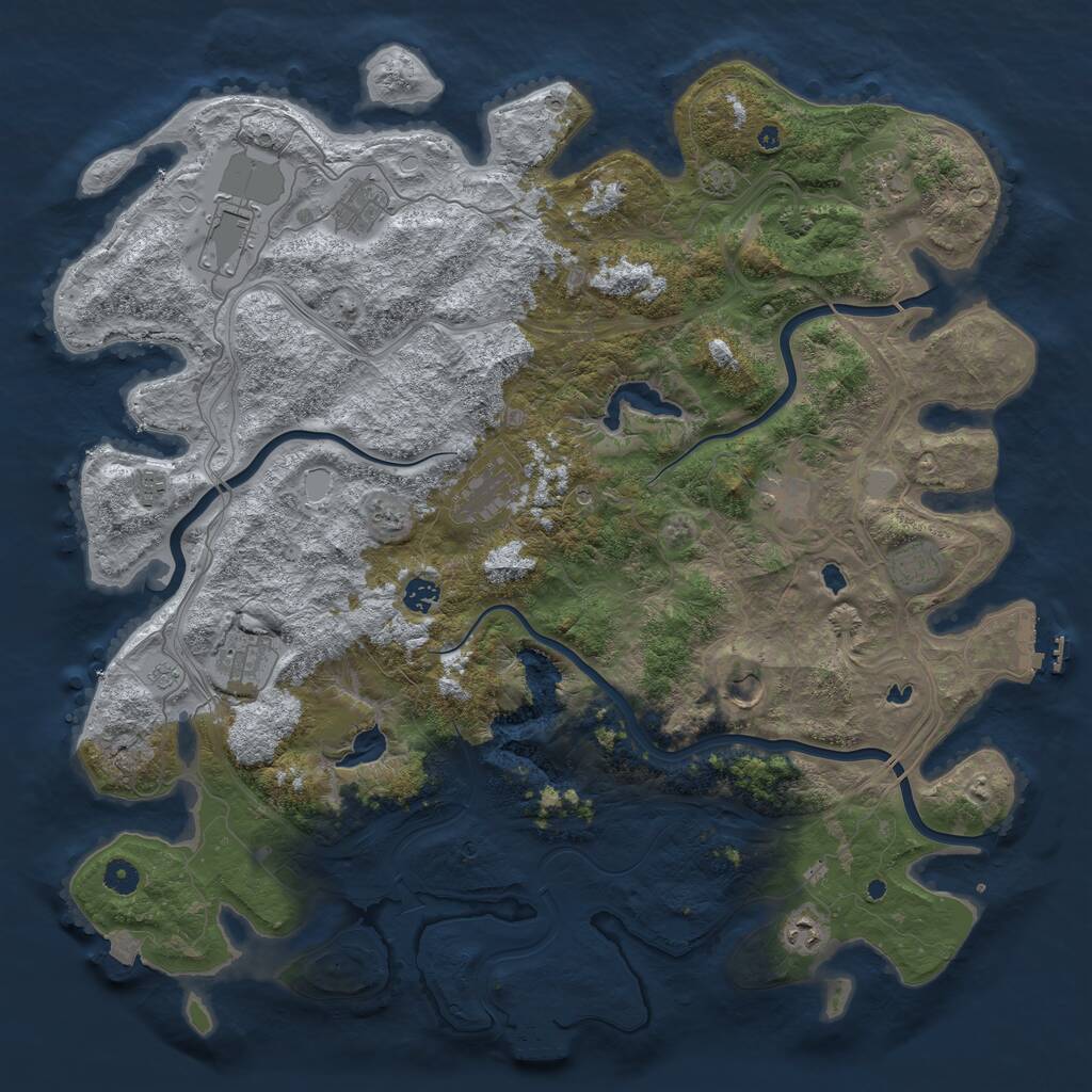 Rust Map: Procedural Map, Size: 4730, Seed: 42000000, 17 Monuments