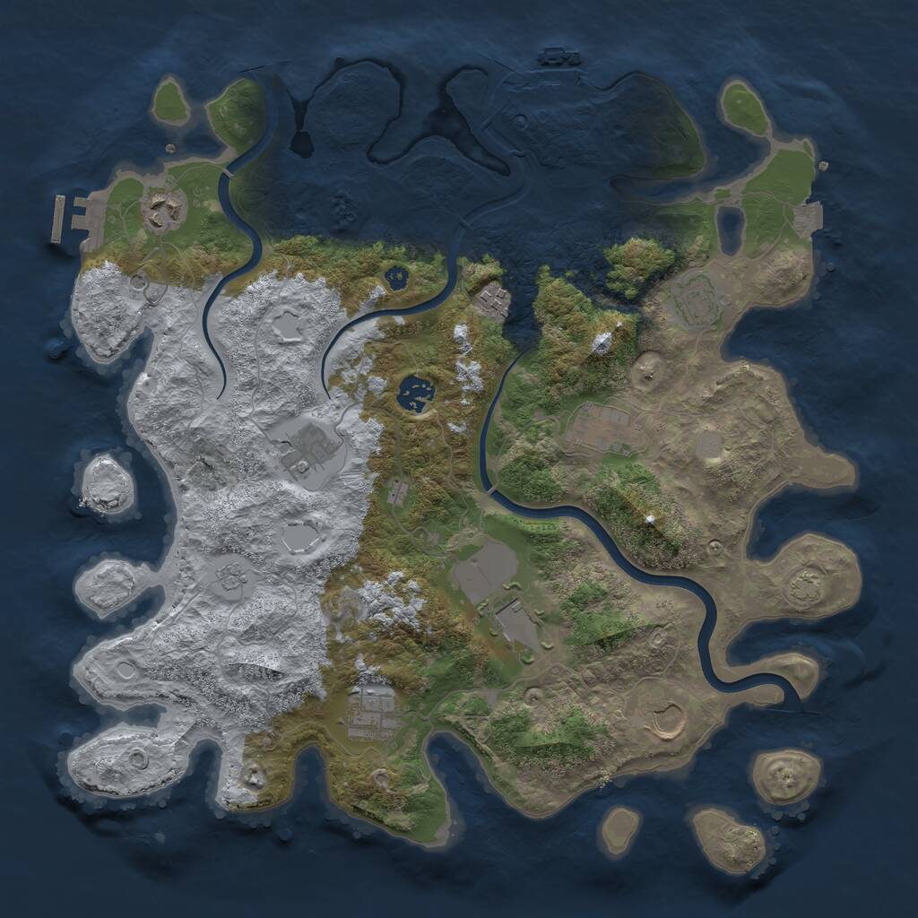 Rust Map: Procedural Map, Size: 3850, Seed: 56378641, 15 Monuments