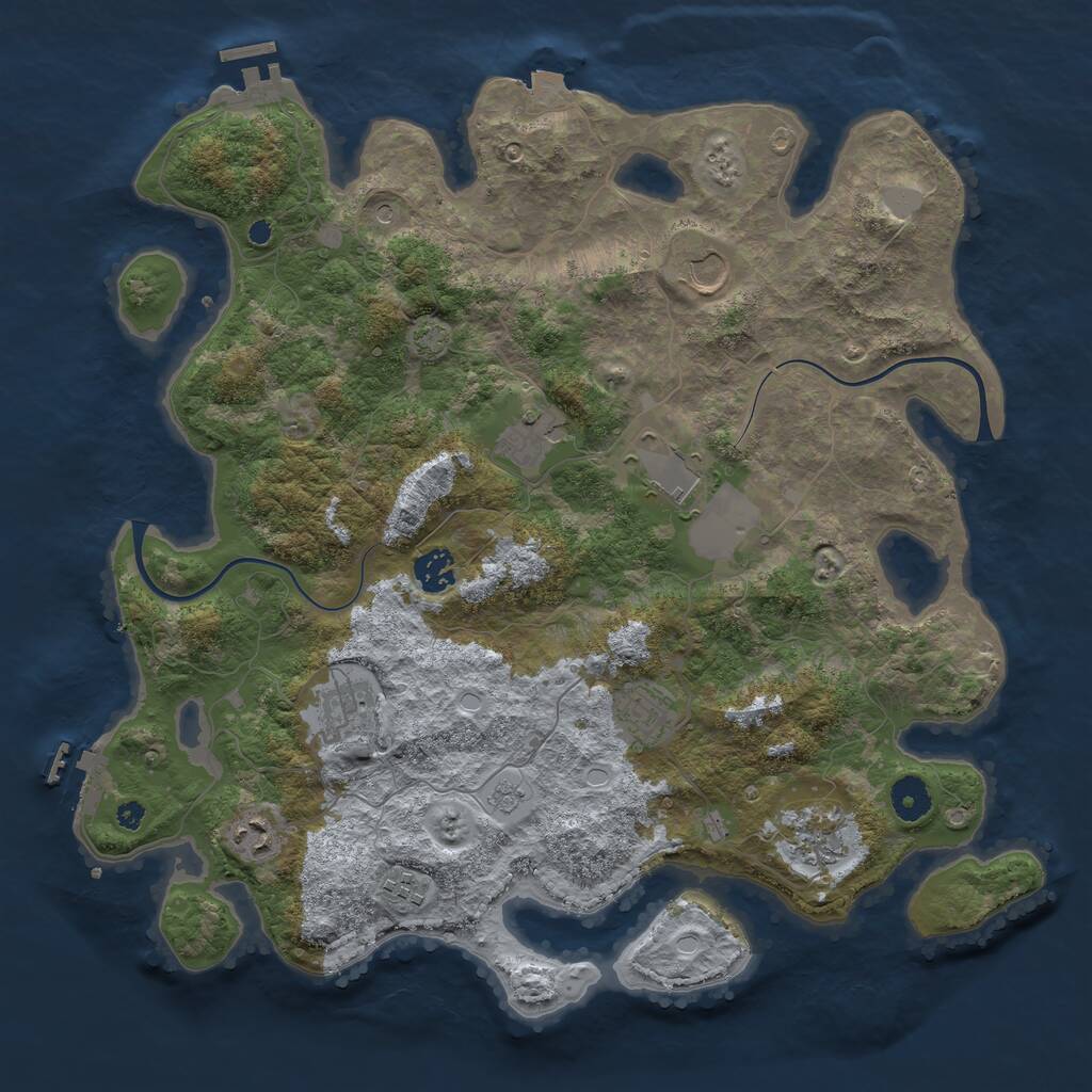 Rust Map: Procedural Map, Size: 3900, Seed: 902125485, 15 Monuments
