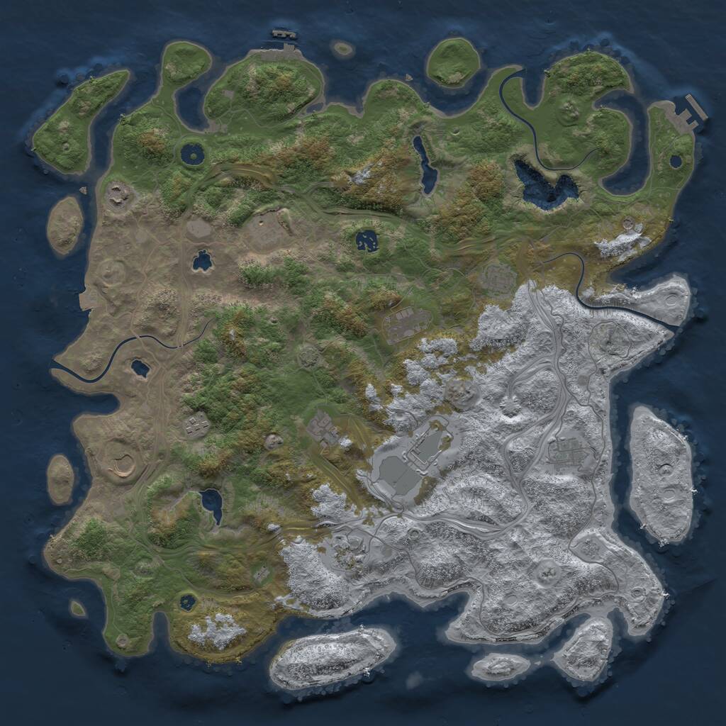 Rust Map: Procedural Map, Size: 4800, Seed: 34216, 17 Monuments
