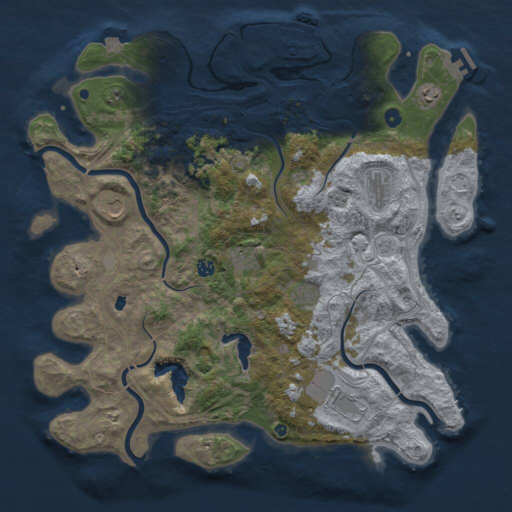 Rust Map: Procedural Map, Size: 4250, Seed: 1702358484, 14 Monuments