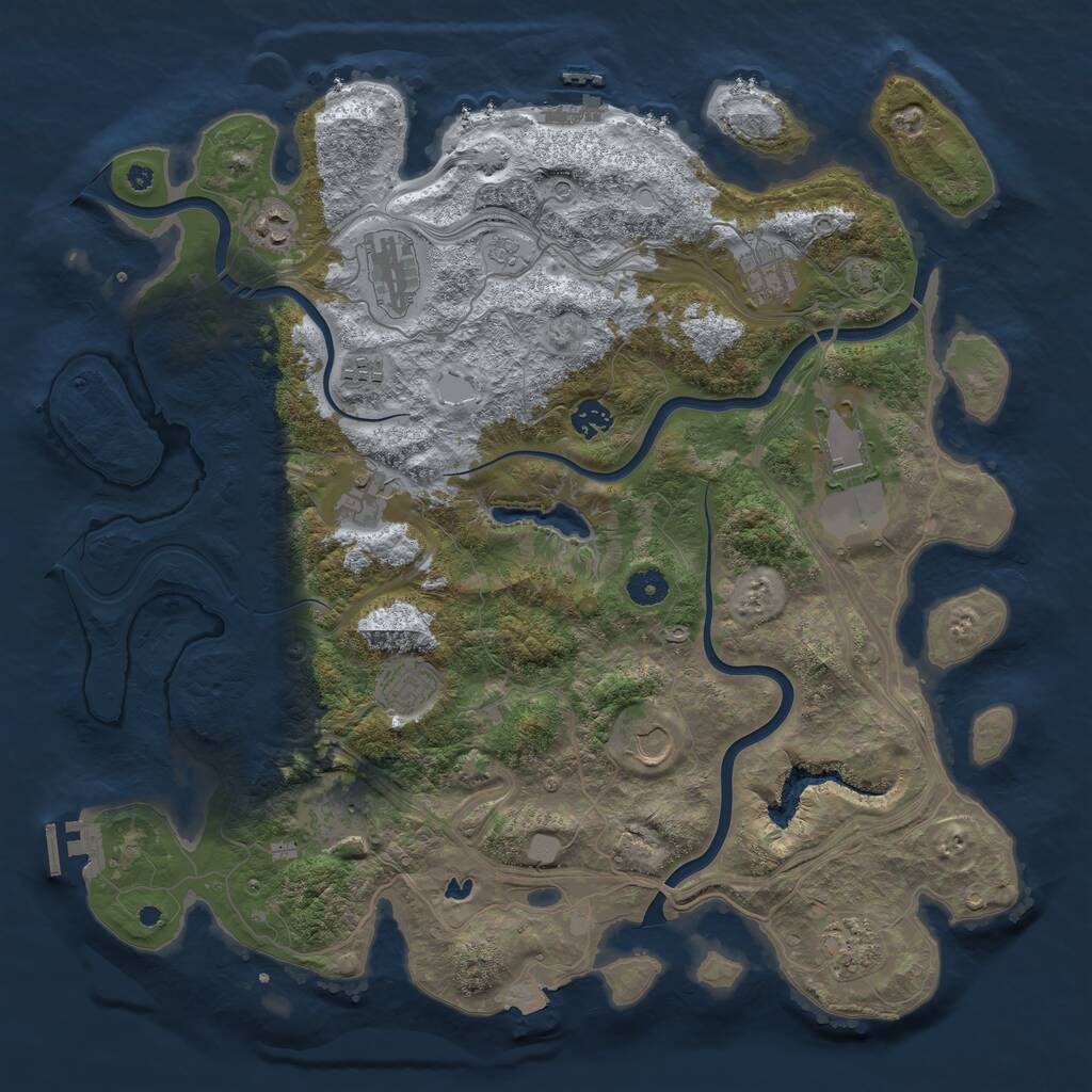 Rust Map: Procedural Map, Size: 4250, Seed: 853442169, 17 Monuments