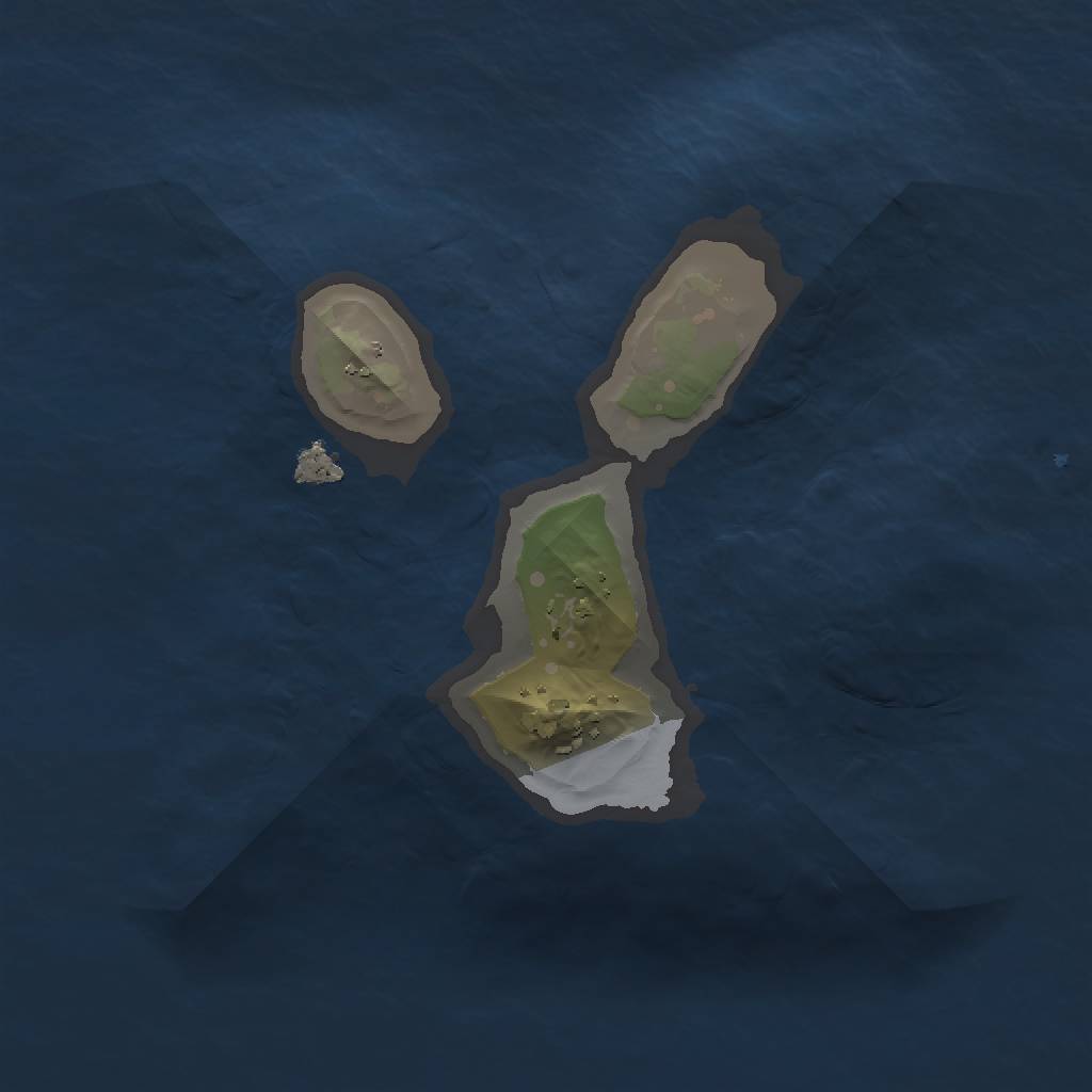 Rust Map: Procedural Map, Size: 1250, Seed: 1702537024, 3 Monuments