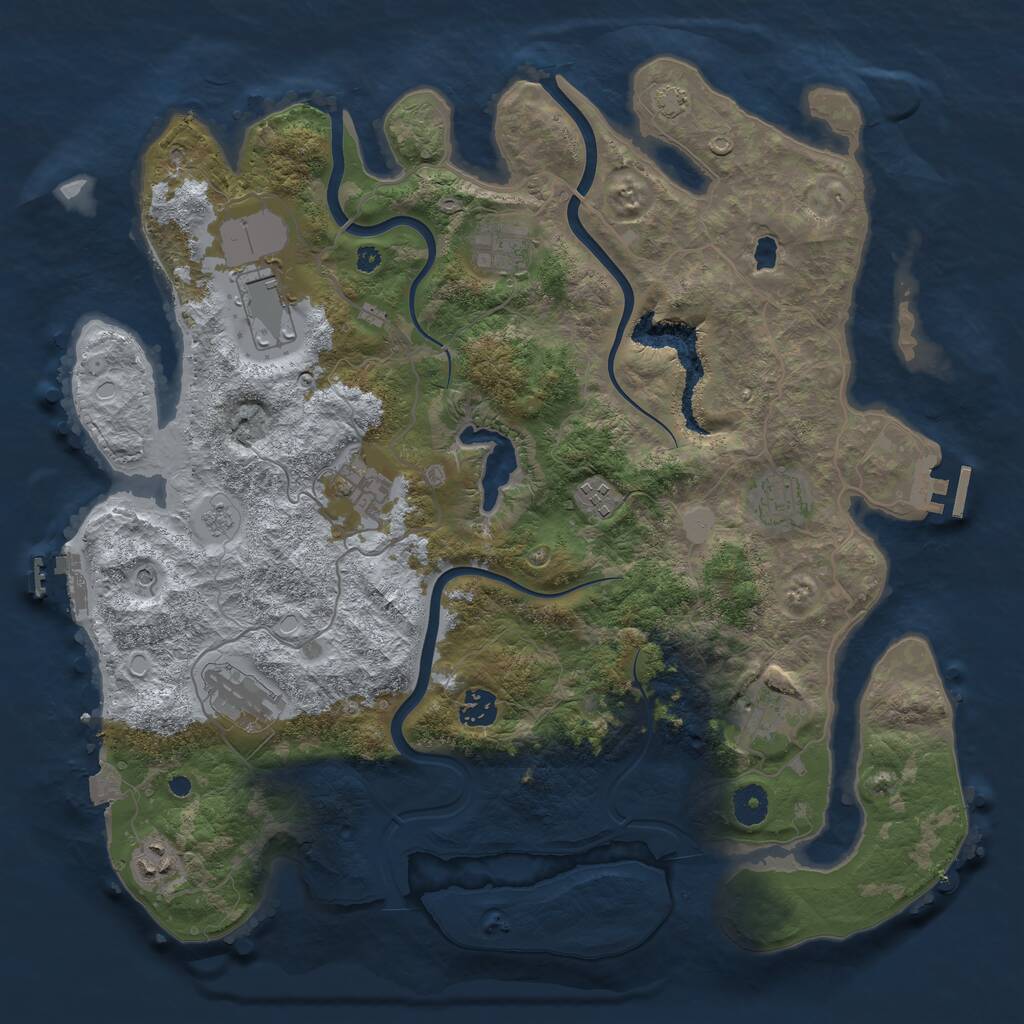 Rust Map: Procedural Map, Size: 4000, Seed: 38877316, 15 Monuments