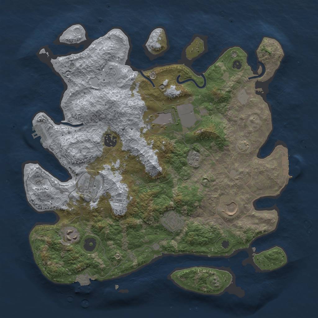 Rust Map: Procedural Map, Size: 3600, Seed: 16837738, 15 Monuments