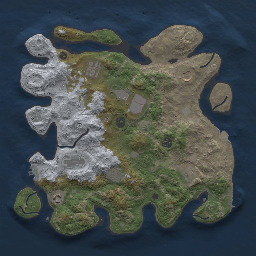 Rust Map: Procedural Map, Size: 3600, Seed: 76817738, 17 Monuments