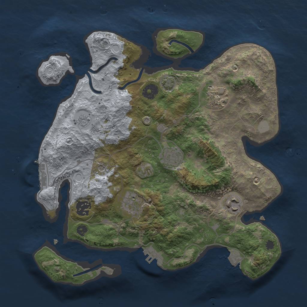Rust Map: Procedural Map, Size: 3000, Seed: 9292, 13 Monuments