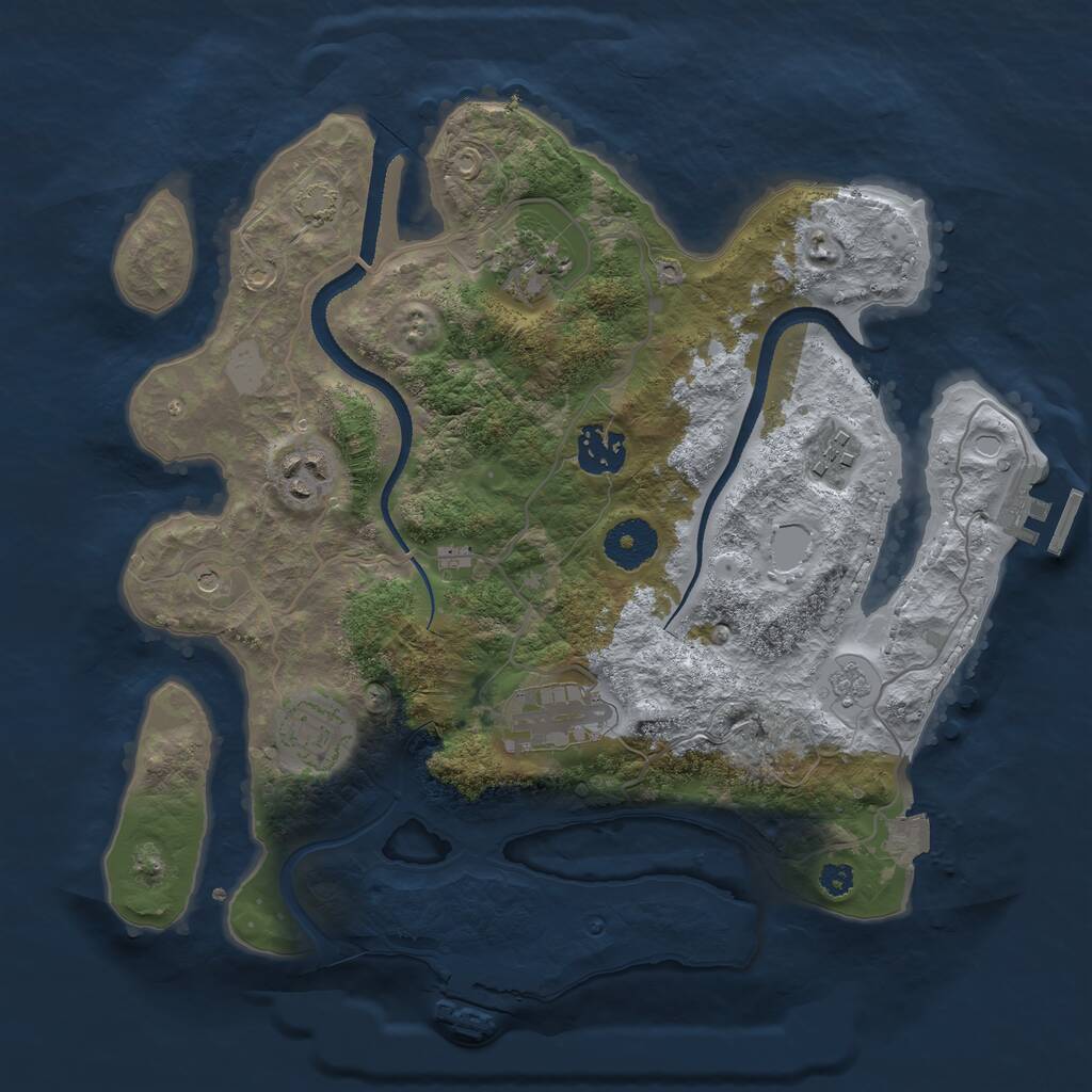 Rust Map: Procedural Map, Size: 3250, Seed: 410011511, 12 Monuments
