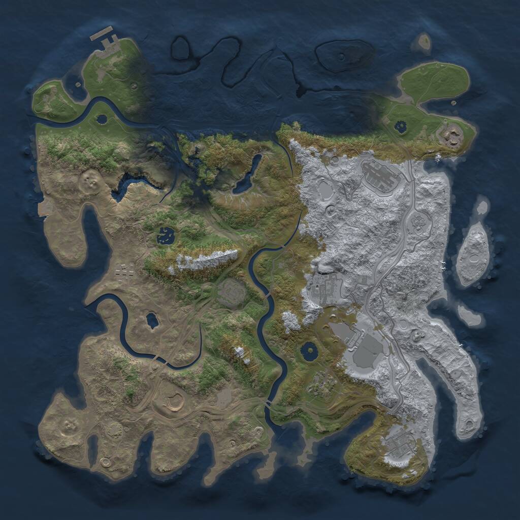 Rust Map: Procedural Map, Size: 4300, Seed: 26848347, 15 Monuments