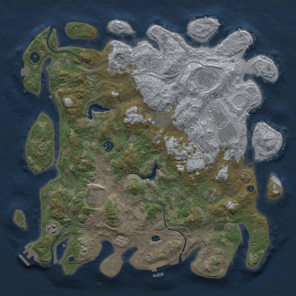 Rust Map: Procedural Map, Size: 4300, Seed: 44919352, 14 Monuments
