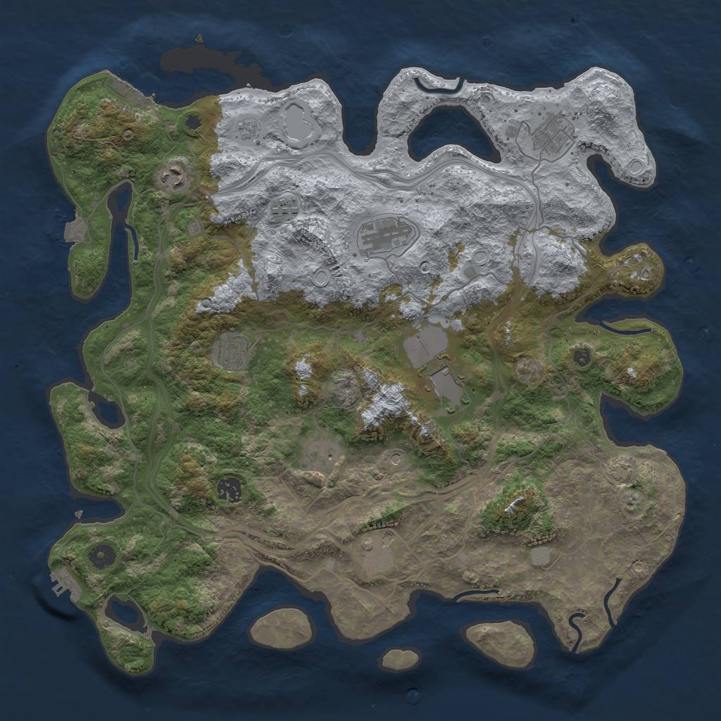 Rust Map: Procedural Map, Size: 4250, Seed: 9345, 17 Monuments