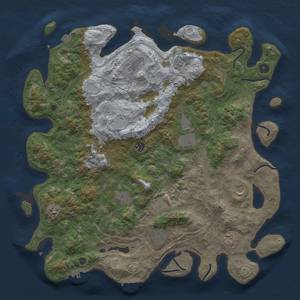 Thumbnail Rust Map: Procedural Map, Size: 4500, Seed: 1834010509, 18 Monuments