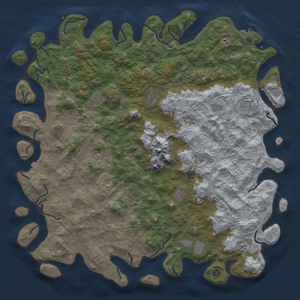 Rust Map: Procedural Map, Size: 6000, Seed: 124547946, 19 Monuments