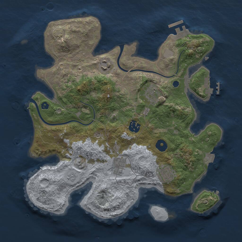 Rust Map: Procedural Map, Size: 3150, Seed: 5346556, 11 Monuments