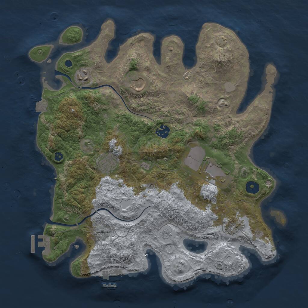 Rust Map: Procedural Map, Size: 3500, Seed: 1768296339, 12 Monuments
