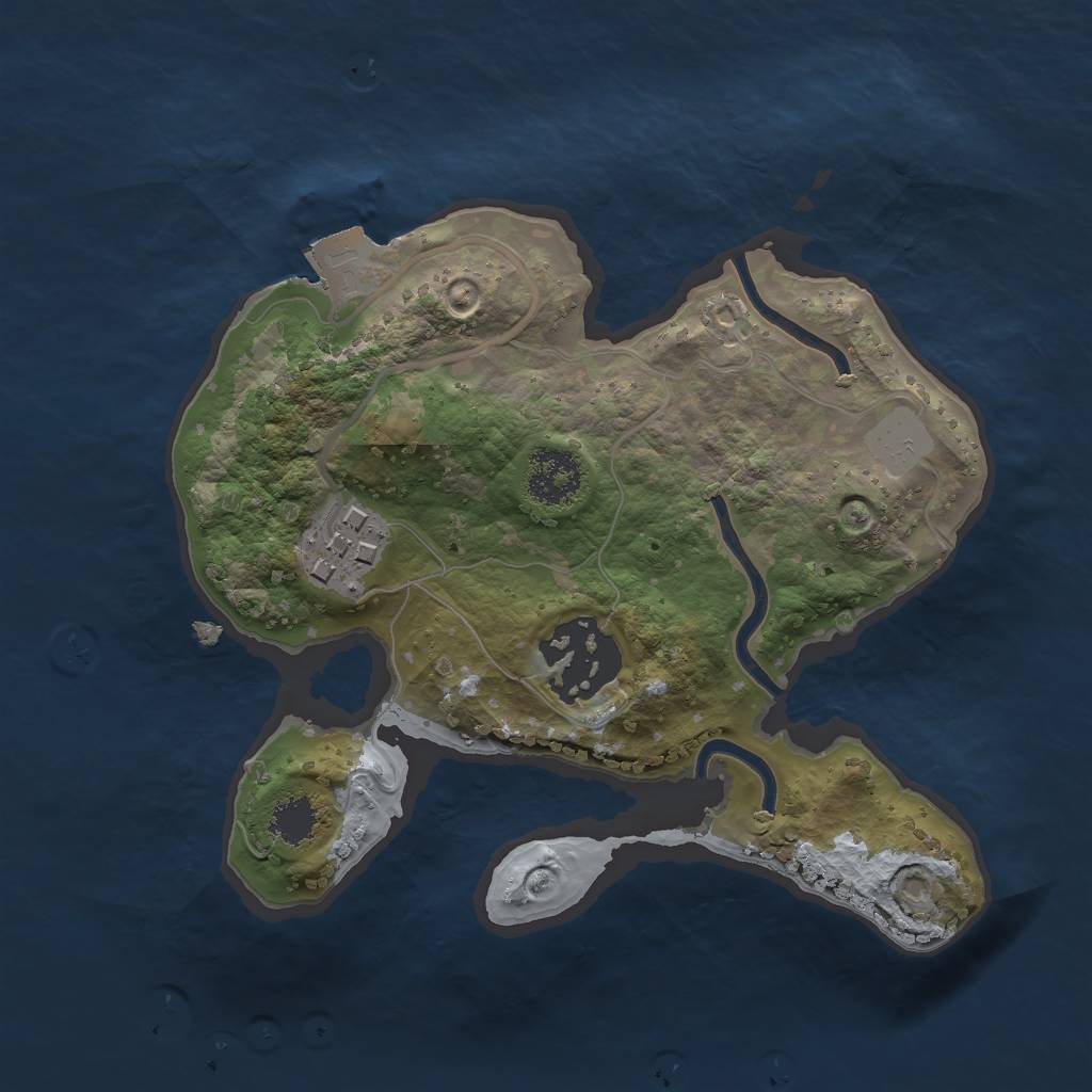 Rust Map: Procedural Map, Size: 2000, Seed: 555, 5 Monuments