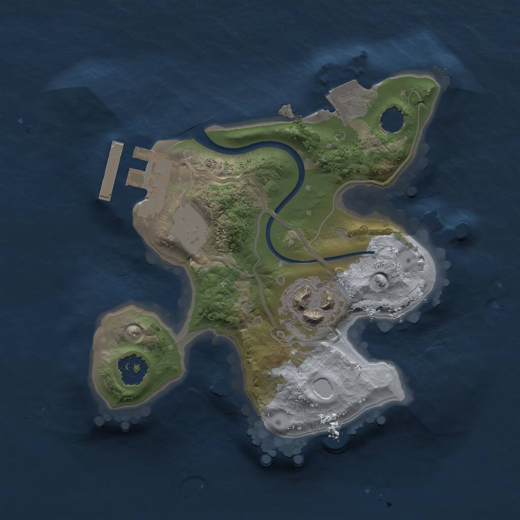 Rust Map: Procedural Map, Size: 1750, Seed: 578807885, 3 Monuments