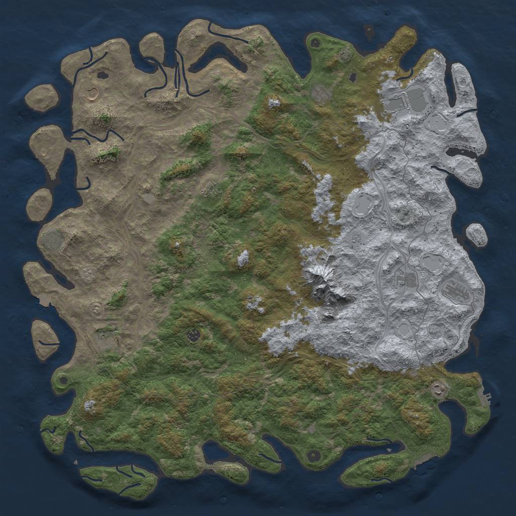 Rust Map: Procedural Map, Size: 6000, Seed: 1673339547, 19 Monuments