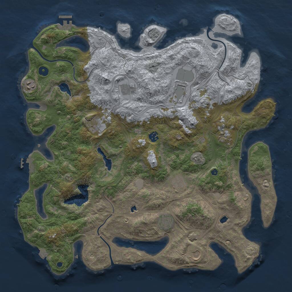 Rust Map: Procedural Map, Size: 4500, Seed: 668415071, 16 Monuments