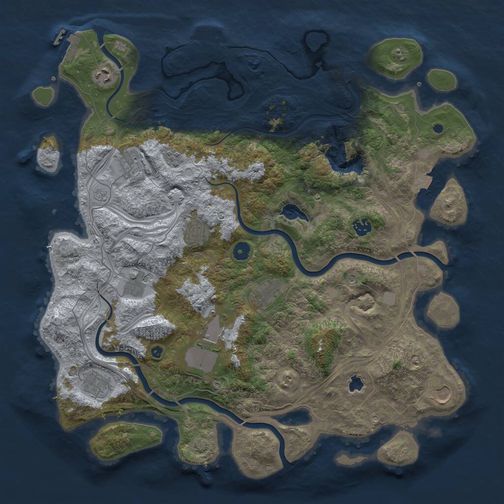 Rust Map: Procedural Map, Size: 4300, Seed: 47472384, 16 Monuments