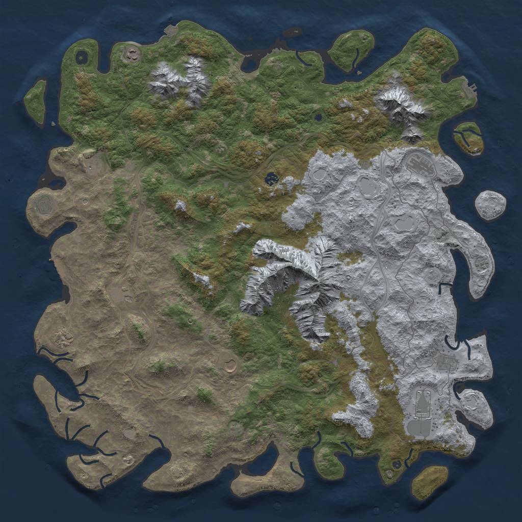 Rust Map: Procedural Map, Size: 6000, Seed: 304407743, 19 Monuments
