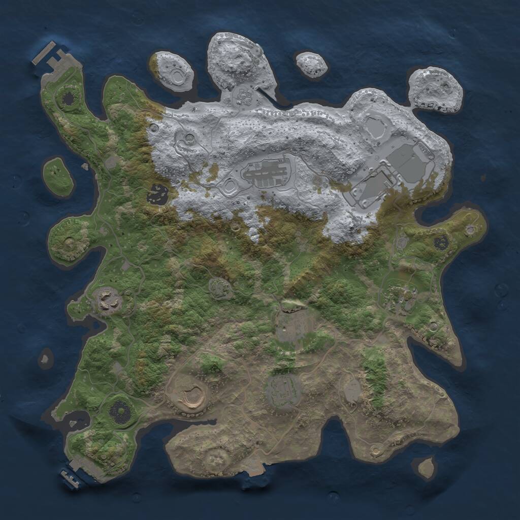 Rust Map: Procedural Map, Size: 3550, Seed: 66652146, 14 Monuments