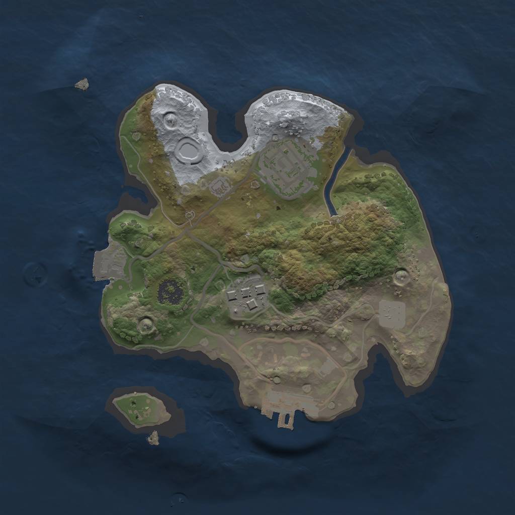 Rust Map: Procedural Map, Size: 2000, Seed: 461623313, 6 Monuments