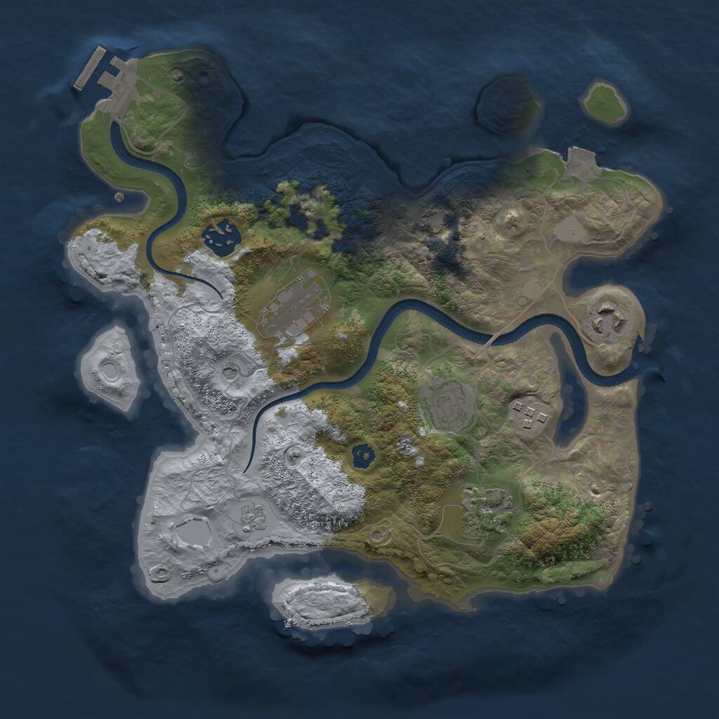 Rust Map: Procedural Map, Size: 3000, Seed: 176840553, 11 Monuments