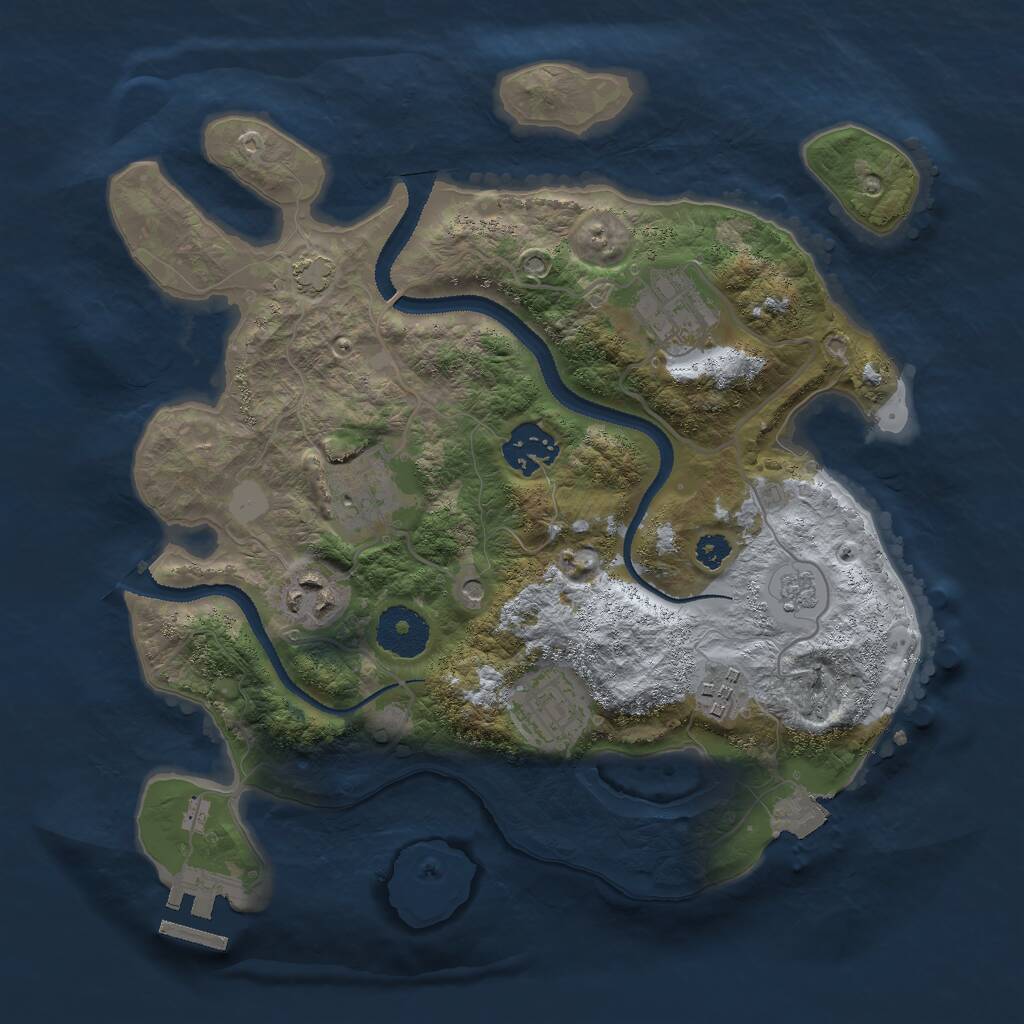 Rust Map: Procedural Map, Size: 3000, Seed: 16750, 11 Monuments