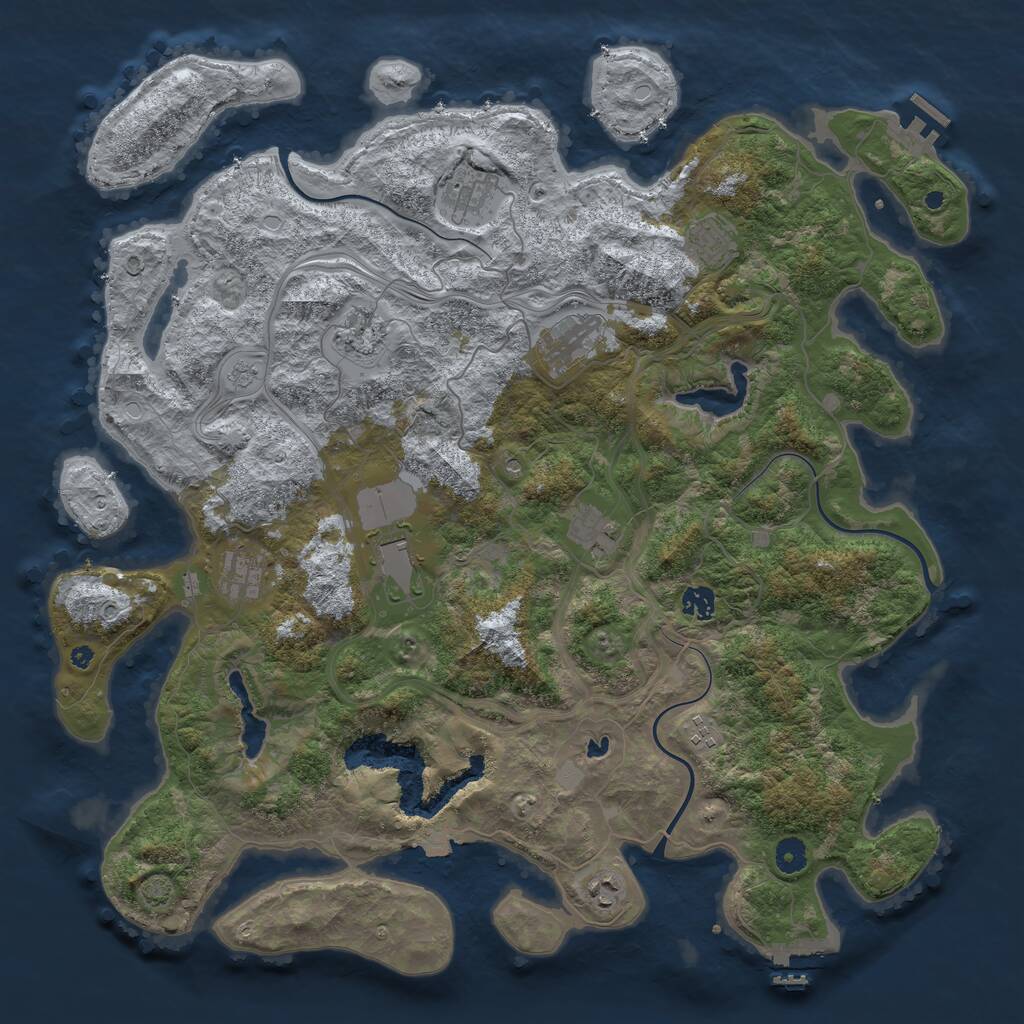 Rust Map: Procedural Map, Size: 4500, Seed: 1971773883, 16 Monuments