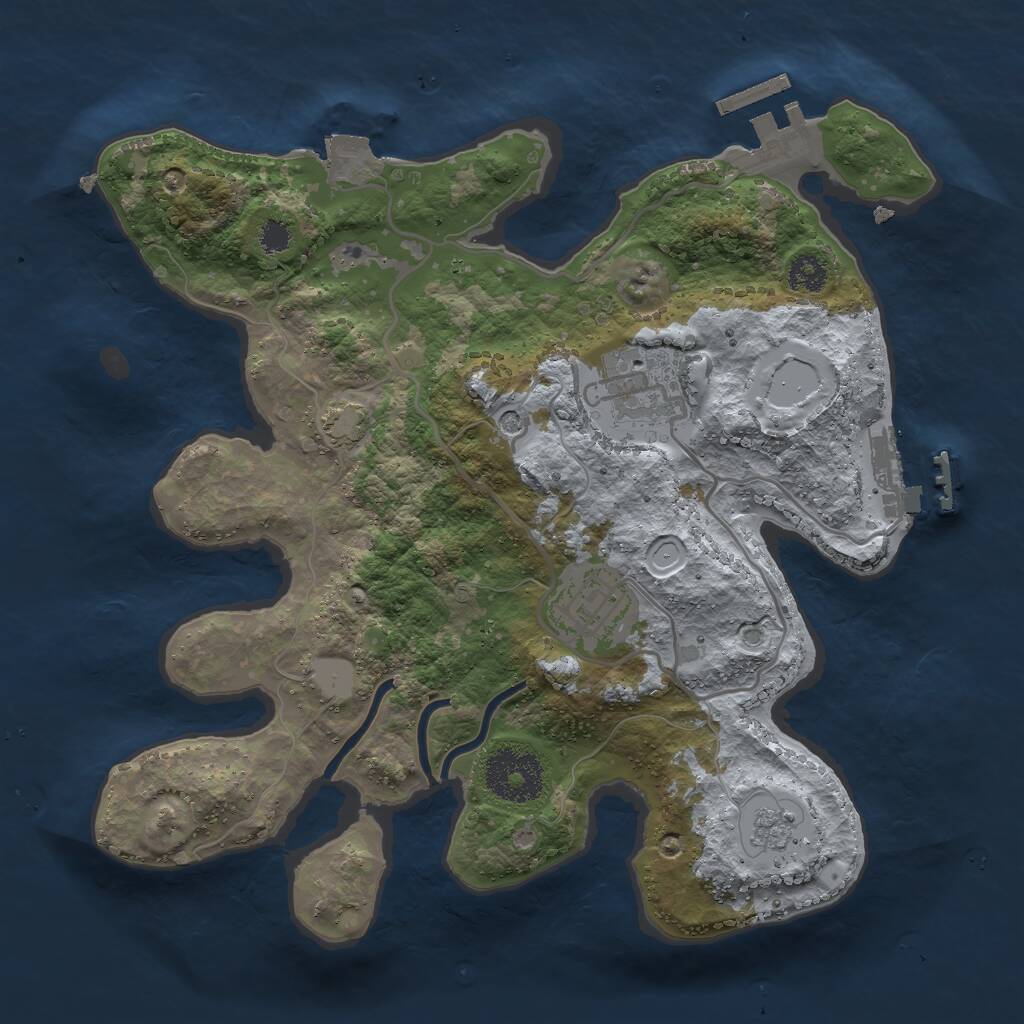 Rust Map: Procedural Map, Size: 2700, Seed: 98232745, 8 Monuments