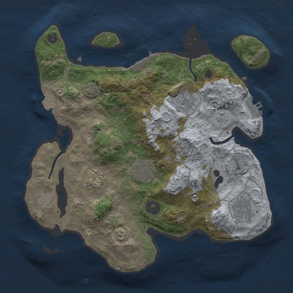 Rust Map: Procedural Map, Size: 3000, Seed: 23016, 13 Monuments