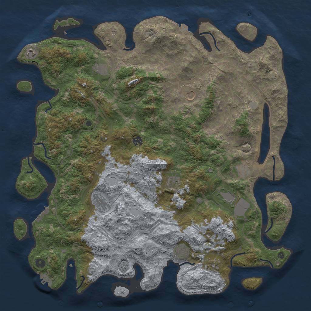 Rust Map: Procedural Map, Size: 4800, Seed: 609698463, 19 Monuments