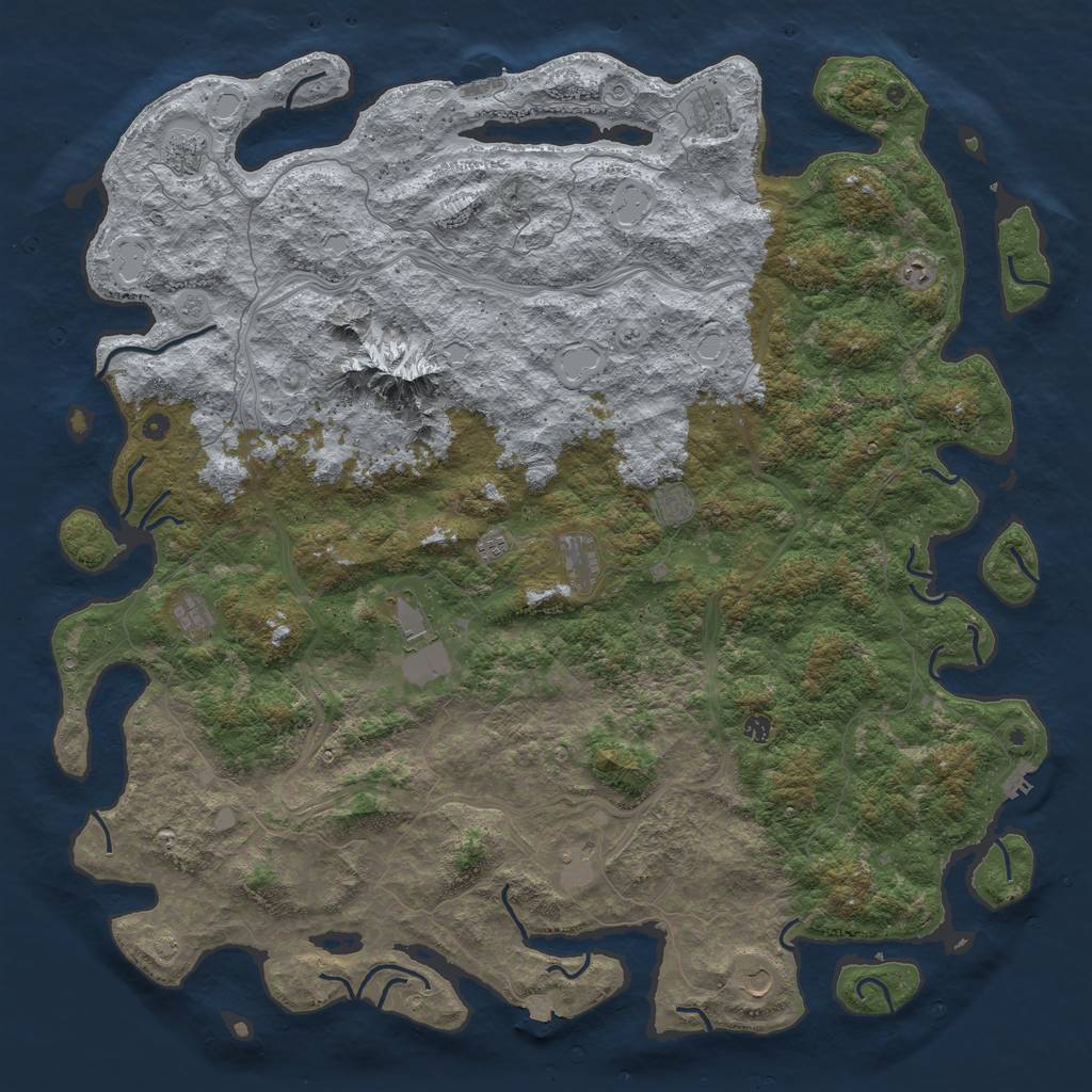 Rust Map: Procedural Map, Size: 6000, Seed: 19127831, 19 Monuments