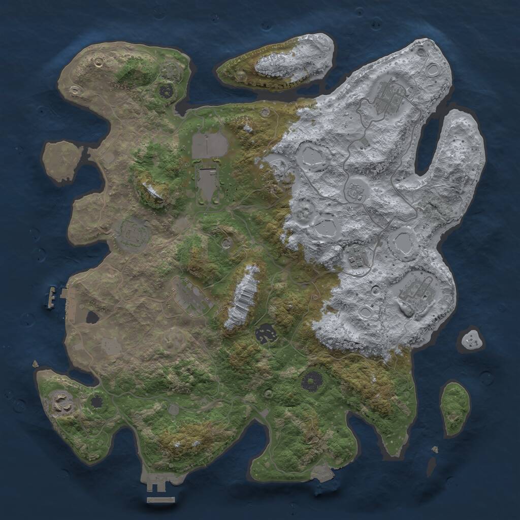 Rust Map: Procedural Map, Size: 3750, Seed: 36937556, 15 Monuments